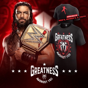 로만 레인즈[Greatness Amongst You GOAT]WWE 정품 티셔츠 (S,XL 품절)